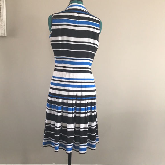 Calvin Klein US size 6 dress. Blue, white and black striped. - Picture 4 of 6